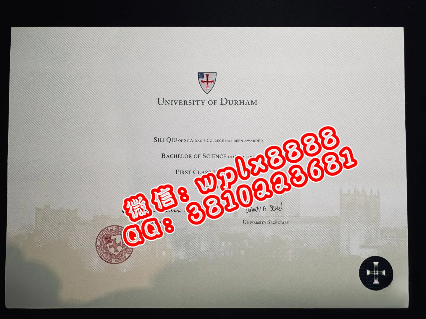 杜伦大学毕业证样本成绩单模板