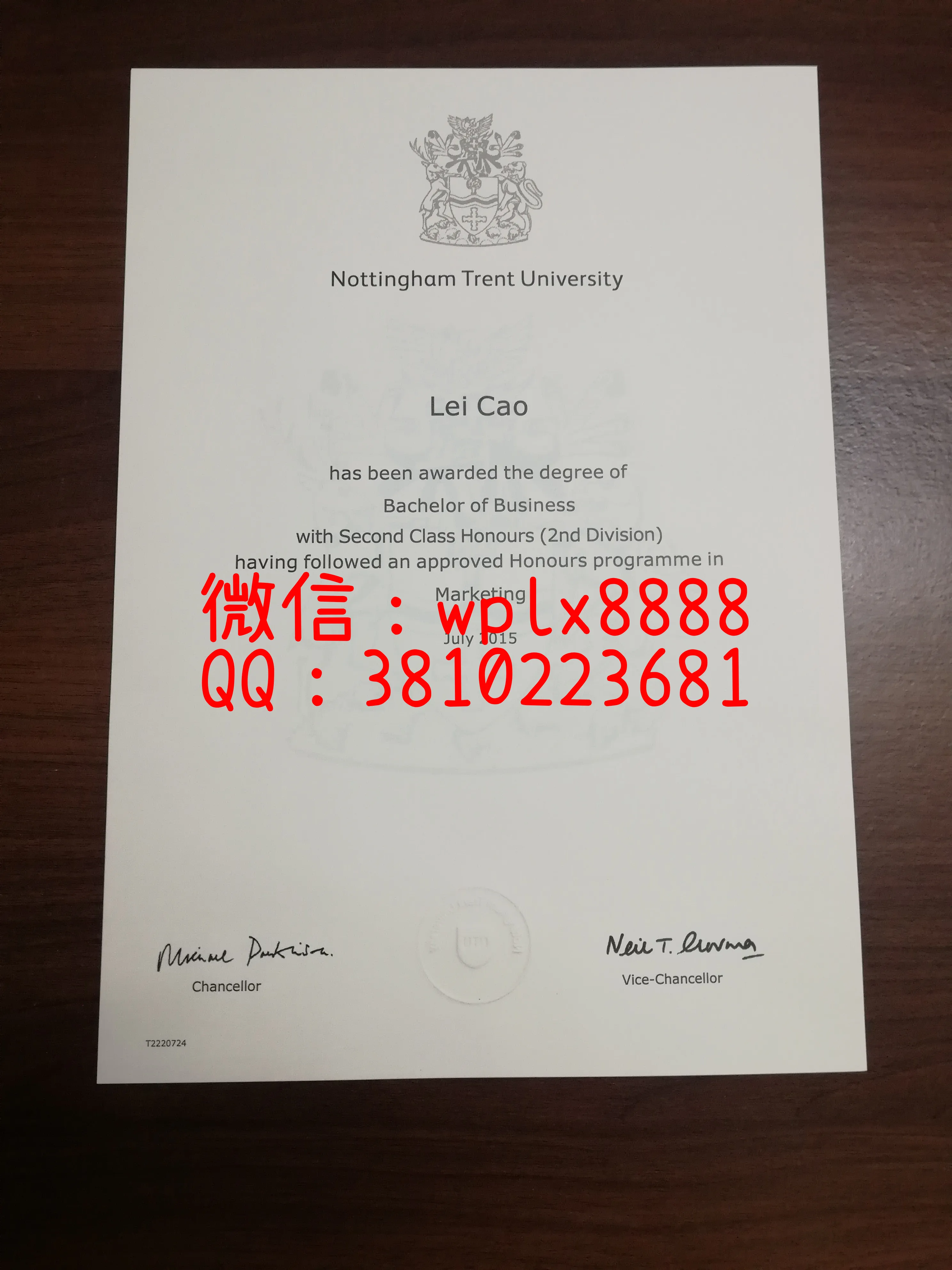 诺丁汉特伦特大学毕业证