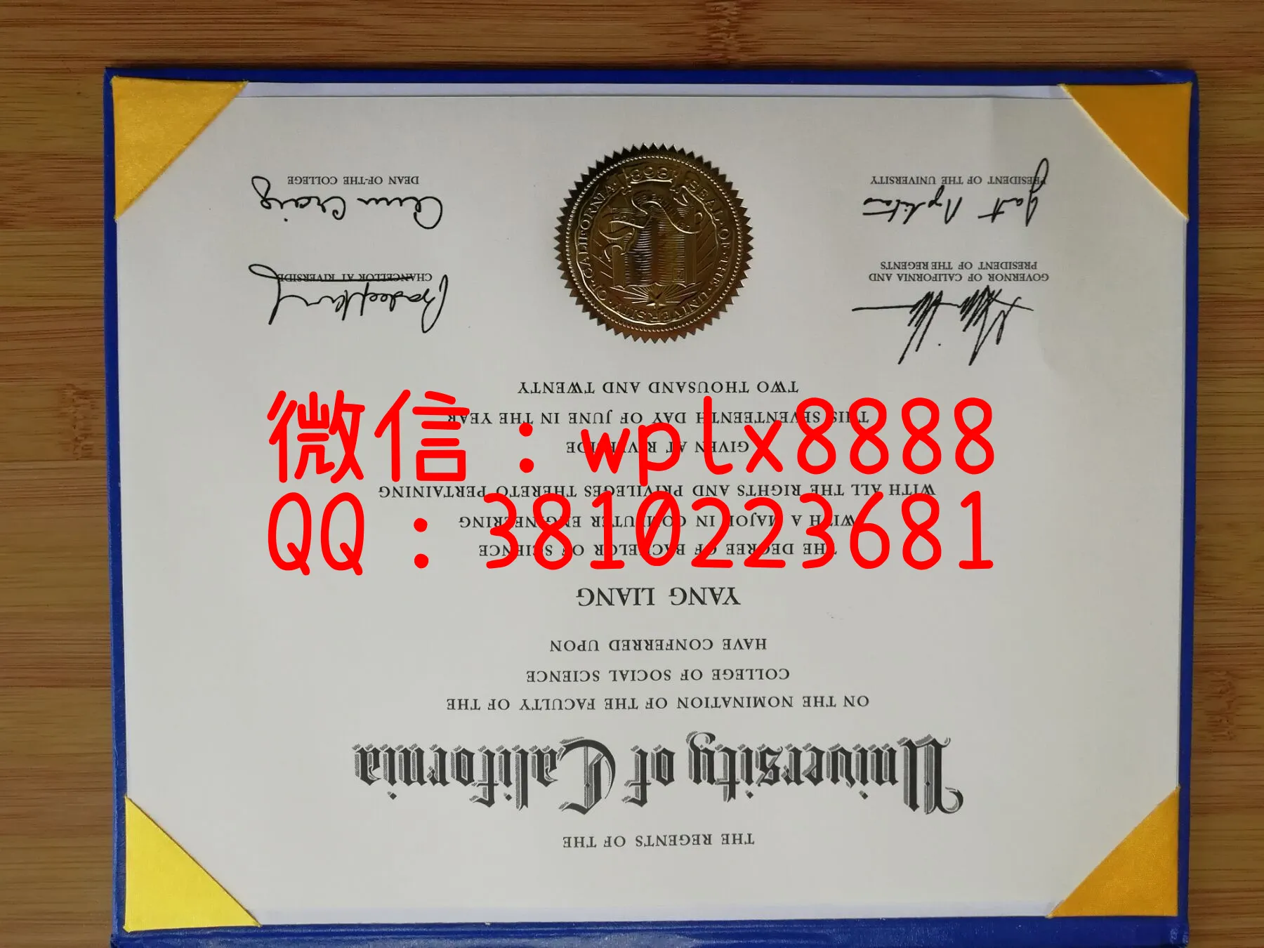 加州大学河滨分校毕业证