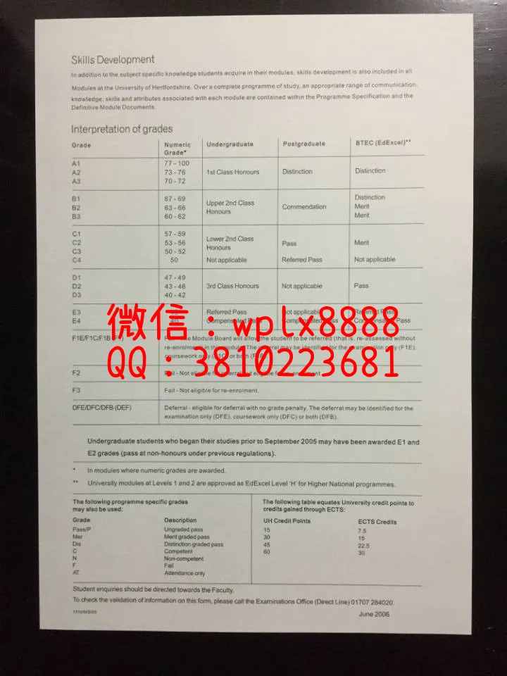 赫特福德大学成绩单1