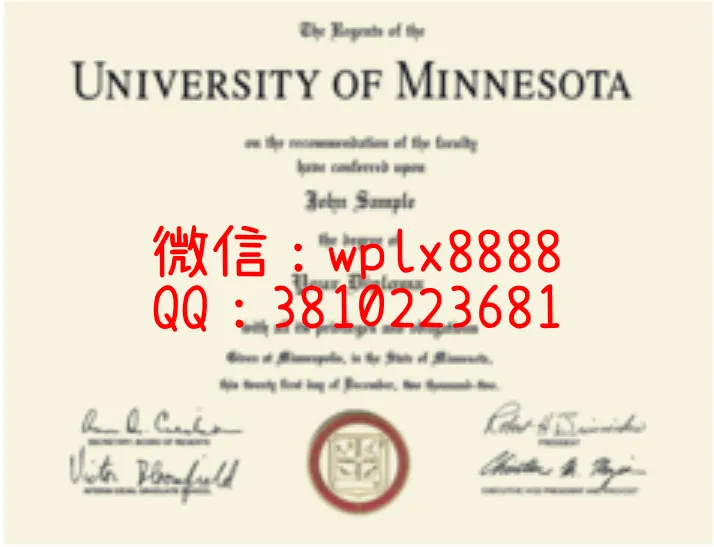 明尼苏达大学双城分校毕业证1