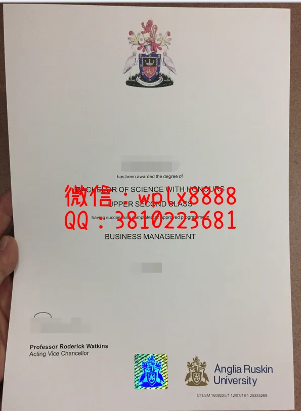英国安格里亚鲁斯金大学毕业证