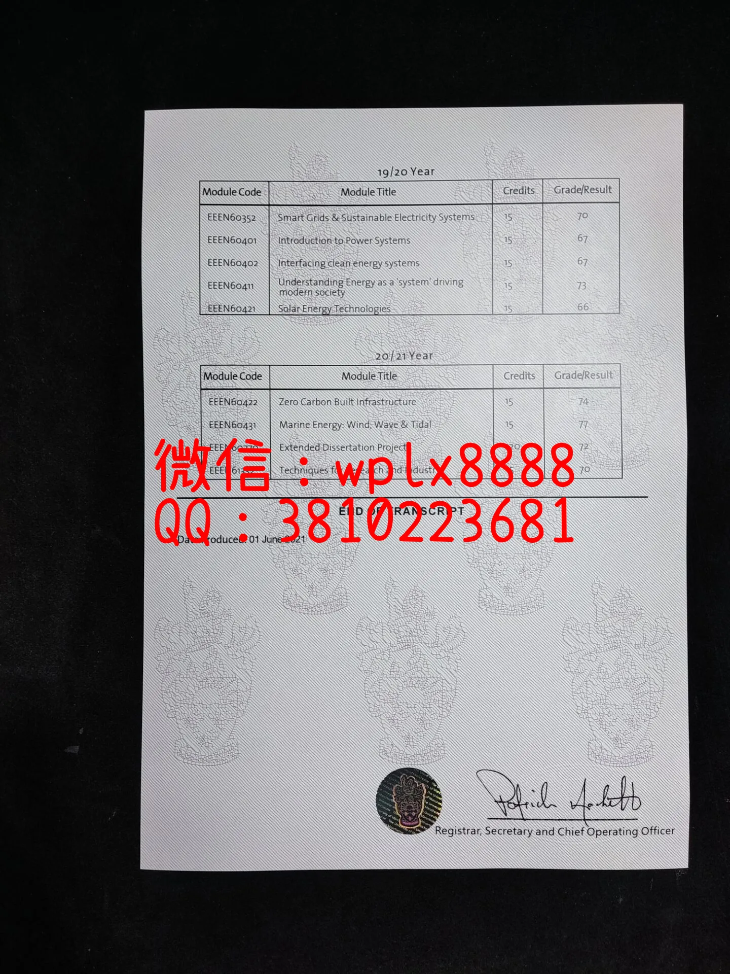 曼彻斯特大学成绩单-成品-yiqin2
