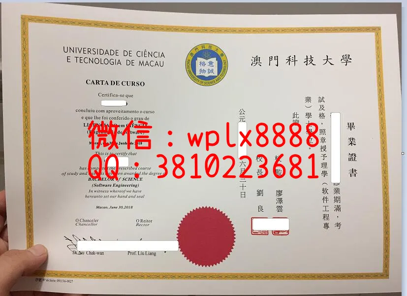 澳门科技大学毕业证