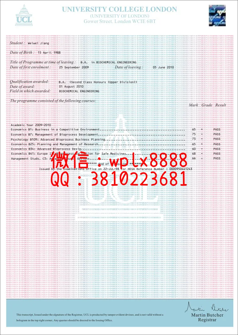 伦敦学院大学成绩单1