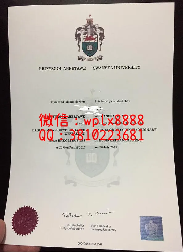 斯旺西大学毕业证实拍
