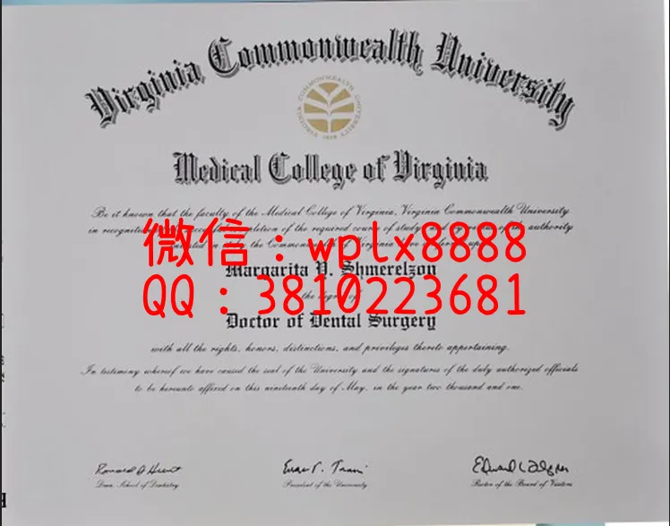 弗吉尼亚联邦大学毕业证样本