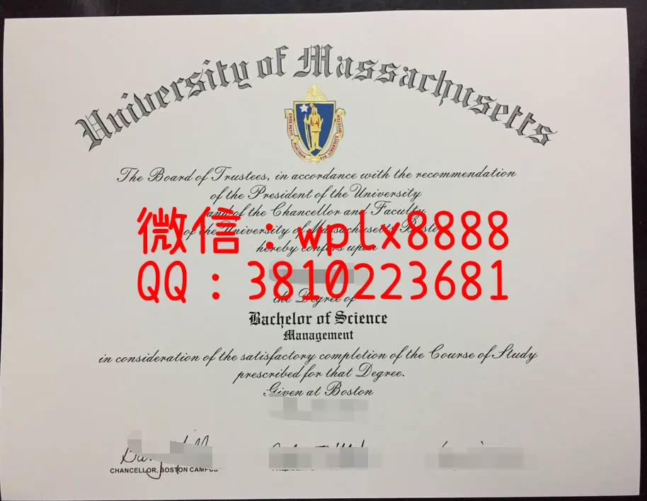麻省大学波士顿分校毕业证