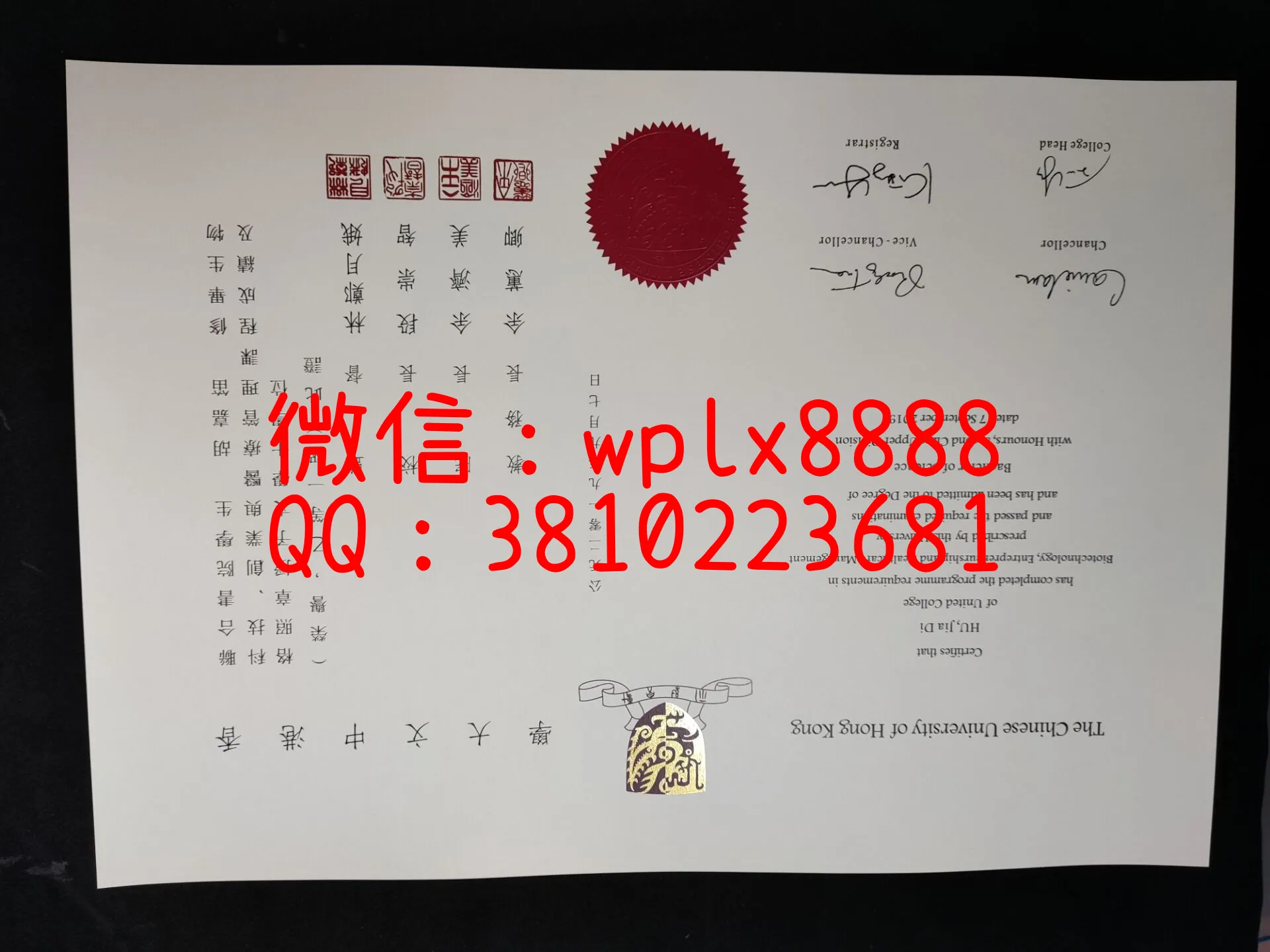 香港中文大学成绩单-成品