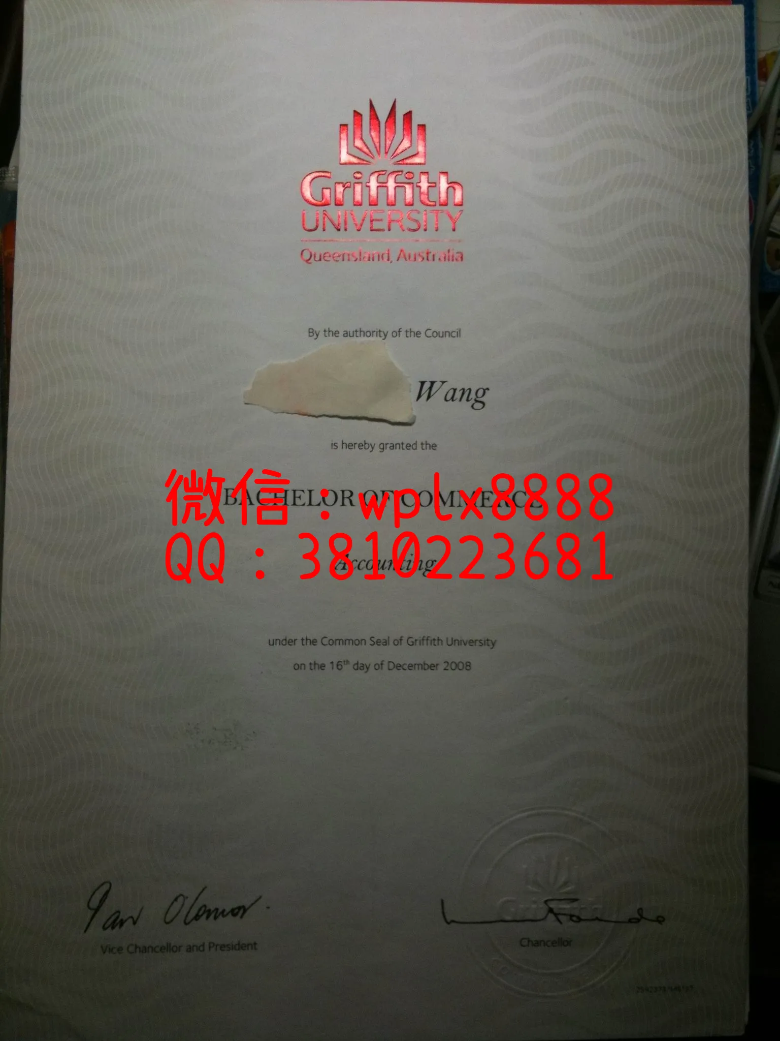 格里菲斯大学毕业证01