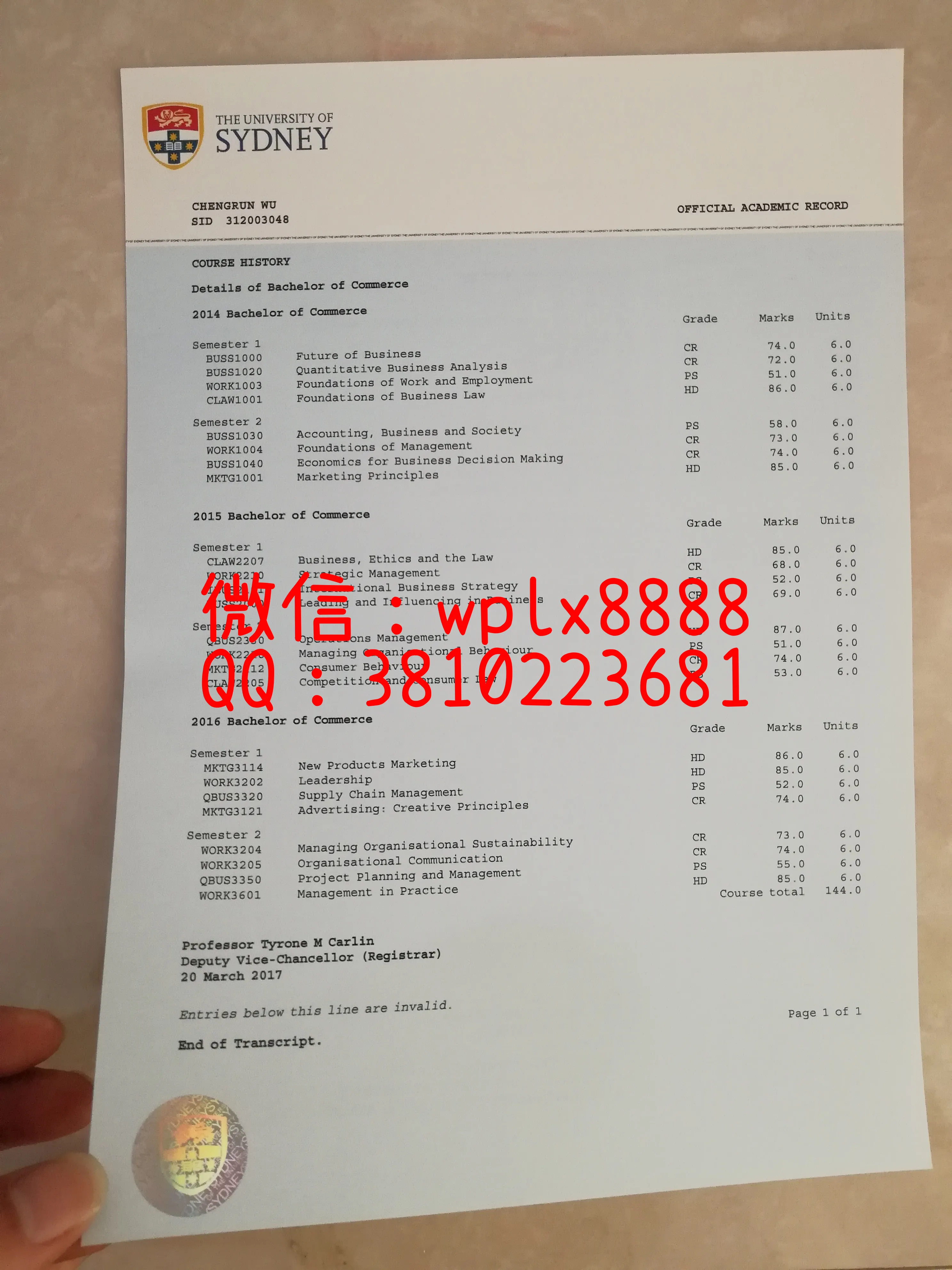 悉尼大学成绩单-(2)