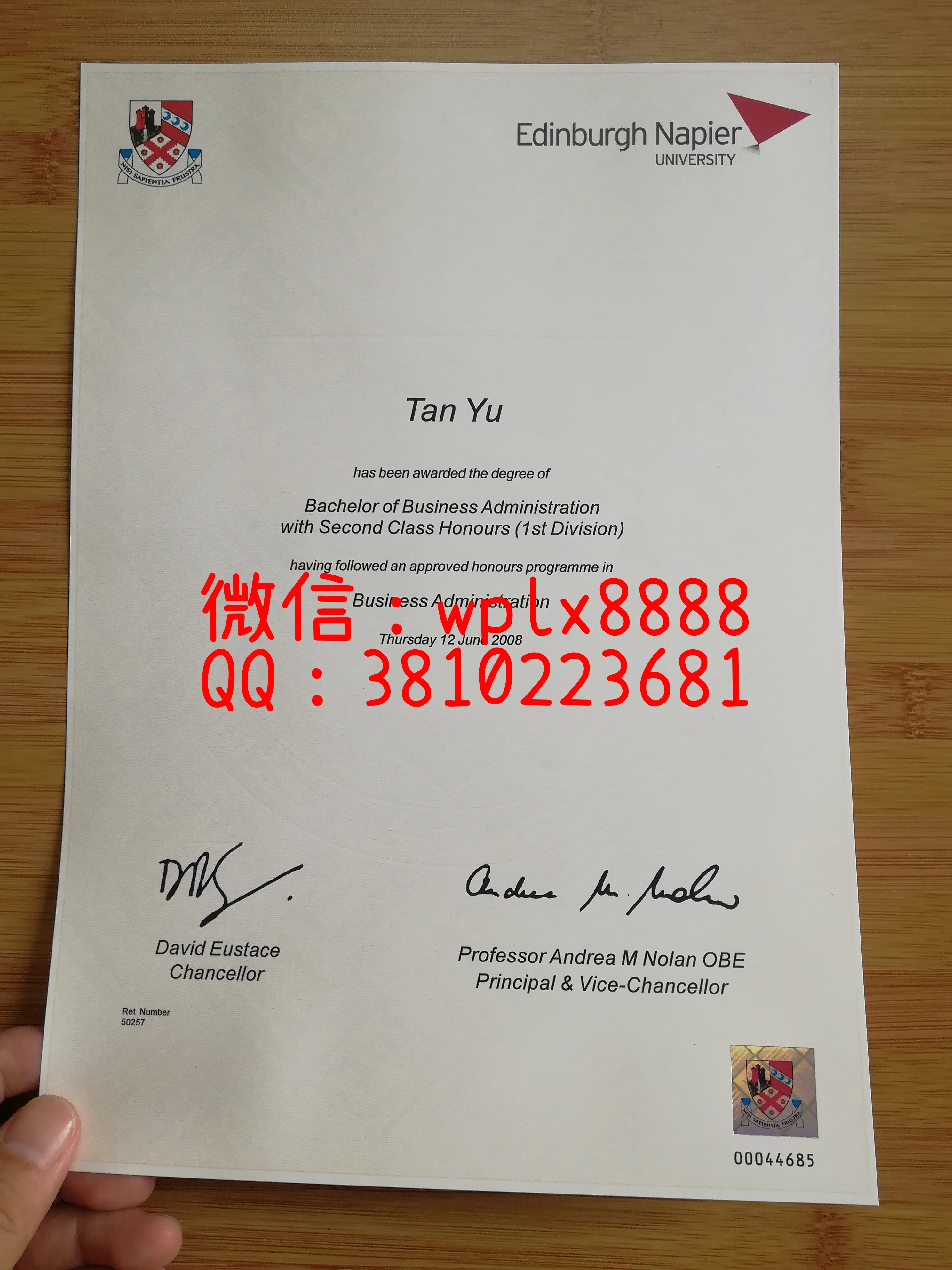 老板爱丁堡龙比亚大学毕业证书