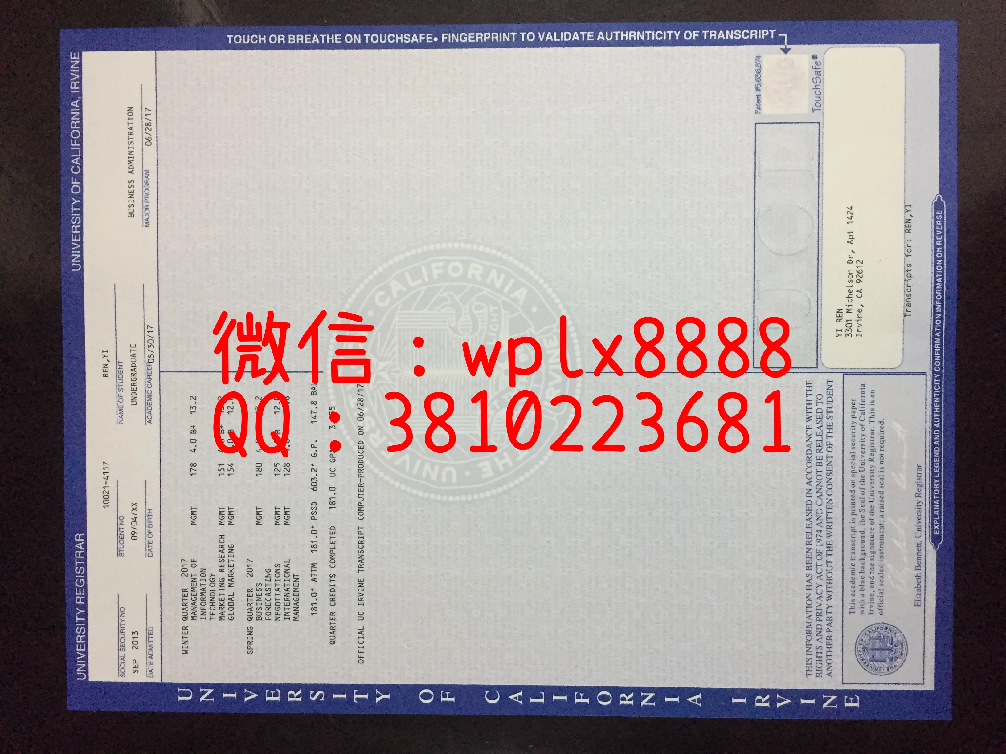 欧文分校成绩单2