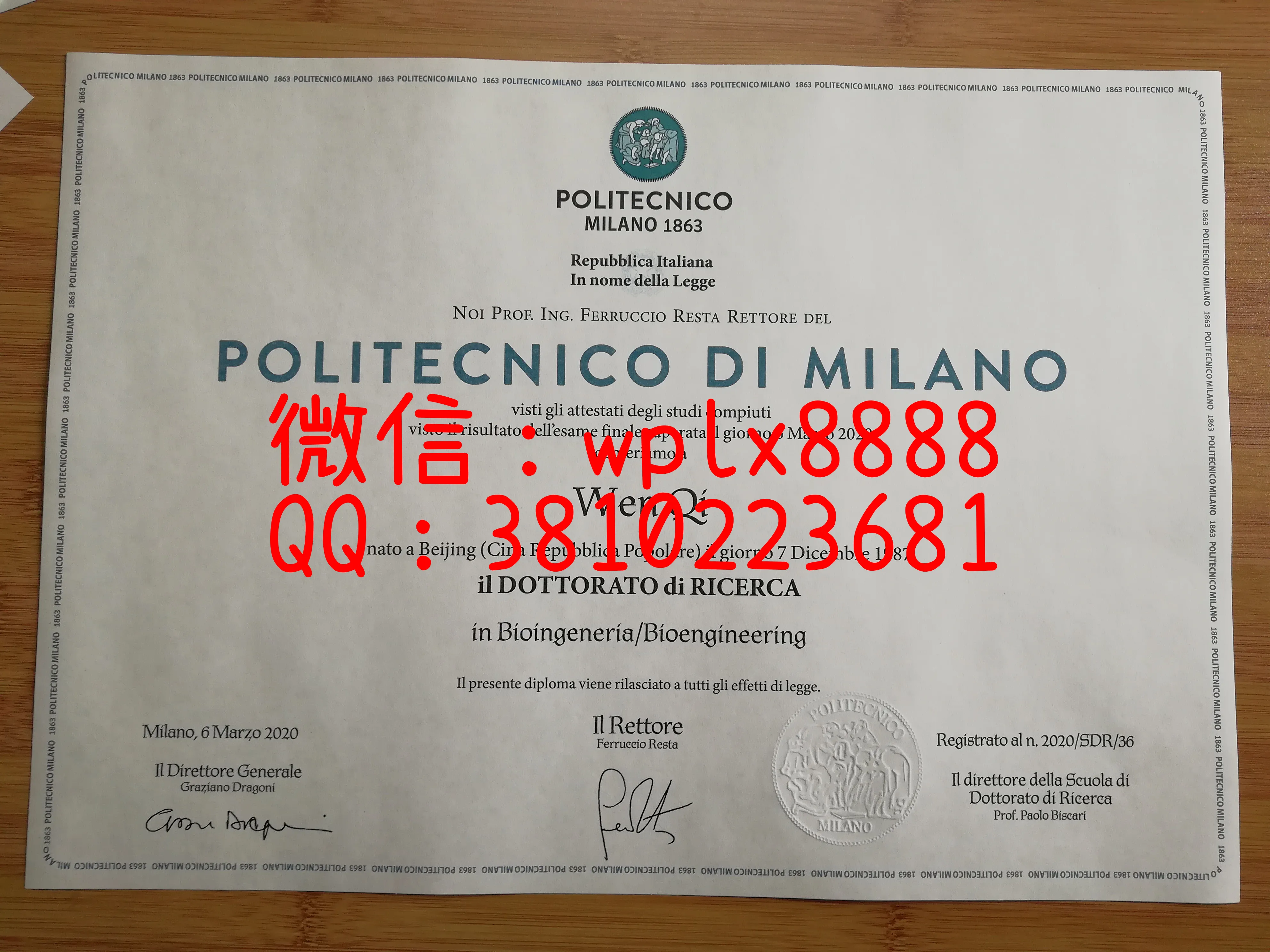 米兰理工大学毕业证特写