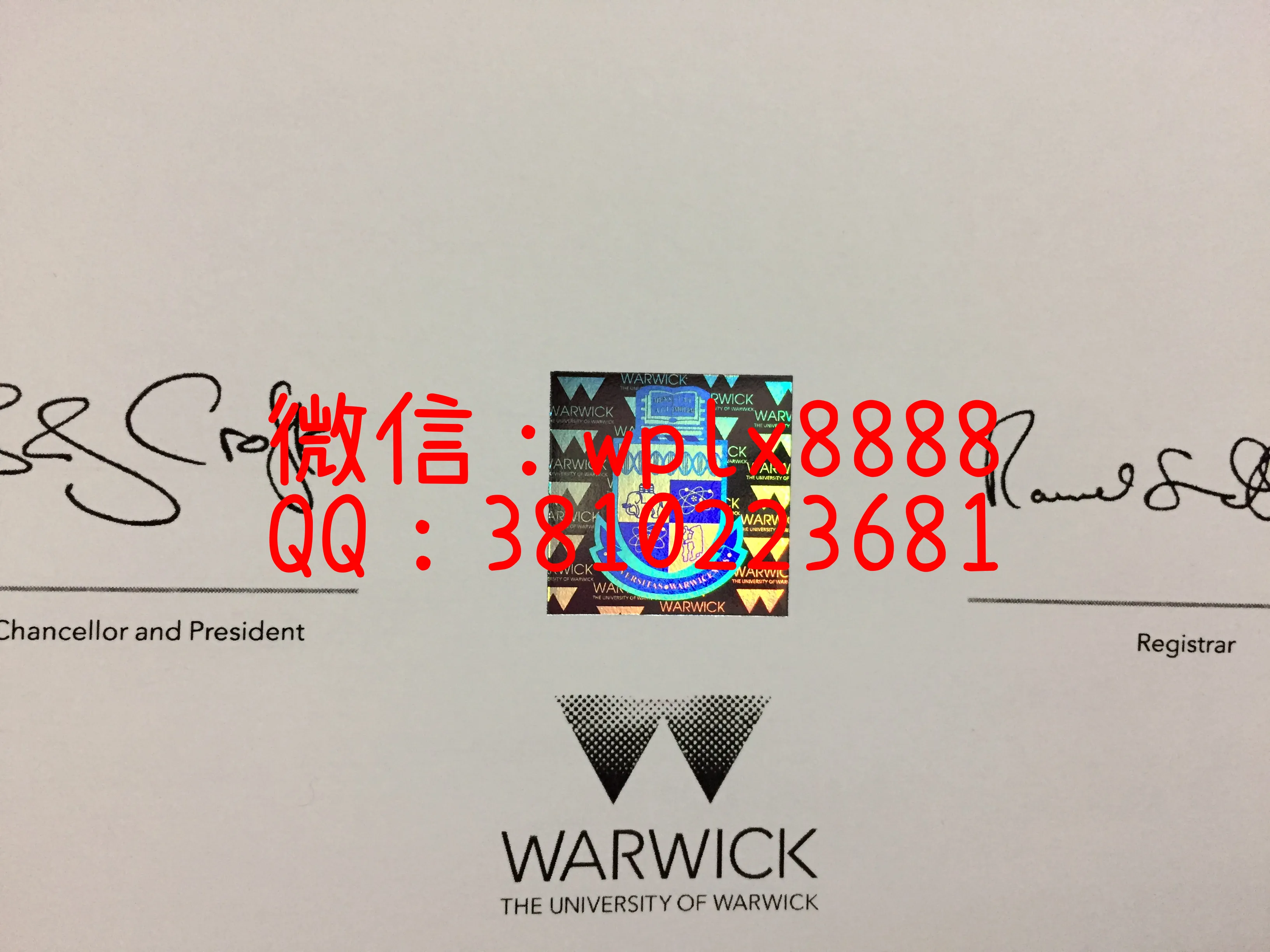 英国华威大学毕业证镭射实拍